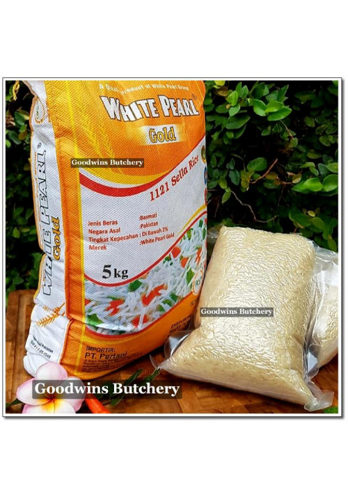 Beras Rice BASMATI Pakistan WHITE PEARL GOLD 1121 SELLA RICE (price/kg vacuum-repacked)